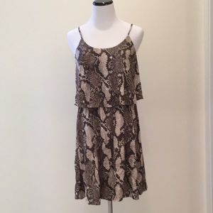 NWT H&M Snakeskin Print Ruffle Dress XS